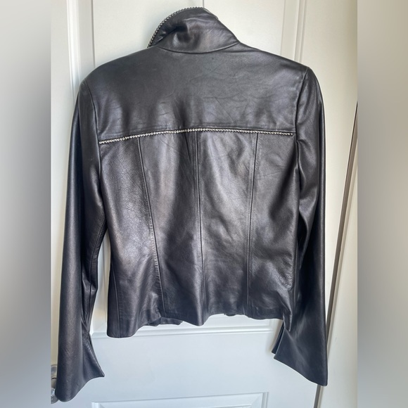 ABS Vintage Lambskin Western Leather Jacket with Rhinestones - Picture 5 of 6